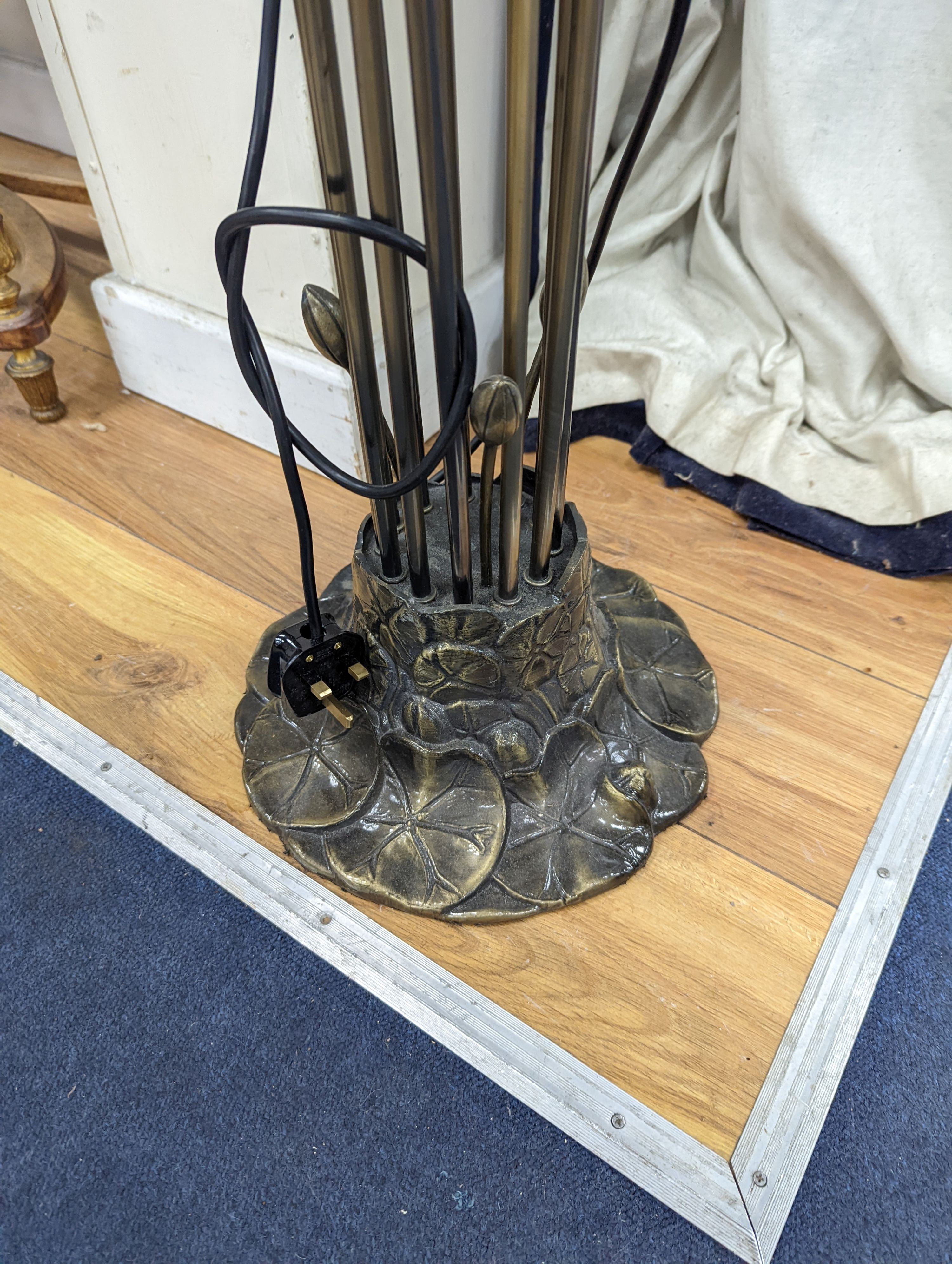 A Tiffany style lily pattern lamp standard, height 153cm